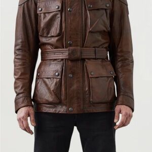 Belstaff Dark Brown Military Field Jacket